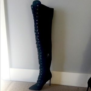 Guess over-the-knee lace-up boots